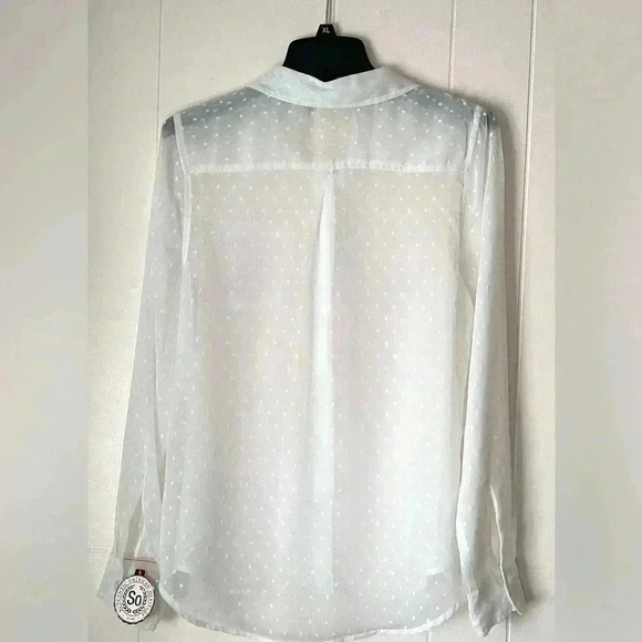 NWT SO Women Sheer Georgette Casual Shirt SIZE Large - Picture 2 of 6
